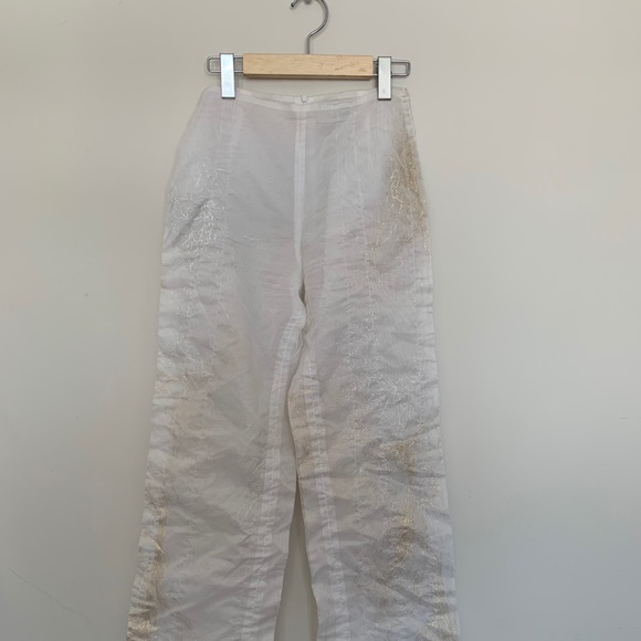 Gold and Silver Threaded Transparent Pants - Picture 2 of 5